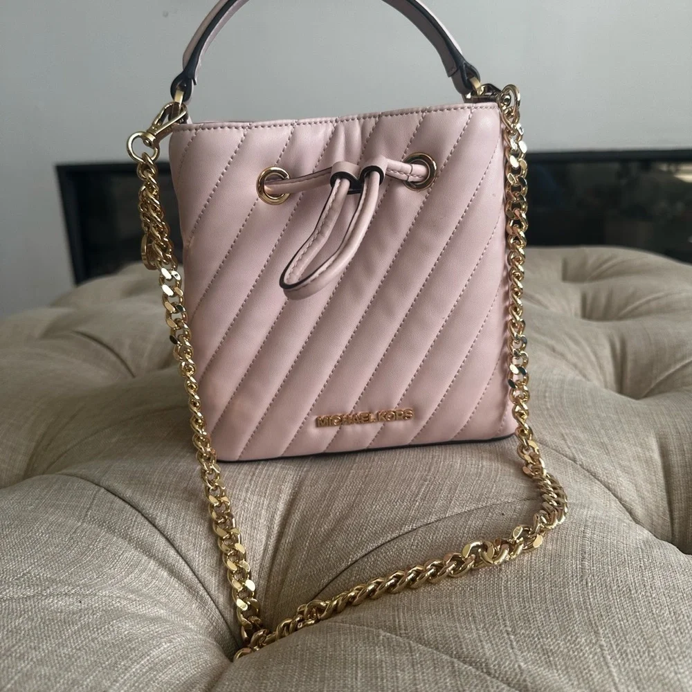 Michael Kors Light Pink Quilted Crossbody Bag